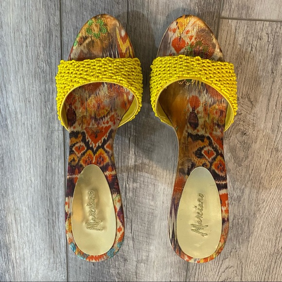 Marciano Yellow Beaded Heels | Womens US 10 - Picture 4 of 11